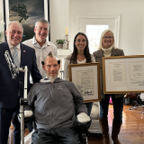 Steve Scalise presents Steve Gleason with signed legislation 