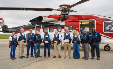 Leader Scalise and his colleagues depart for Occidental’s Holstein deepwater platform, which produces oil and gas in more than 4,000 feet of water.