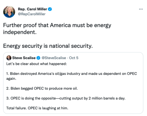 Rep. Carol Miller tweet