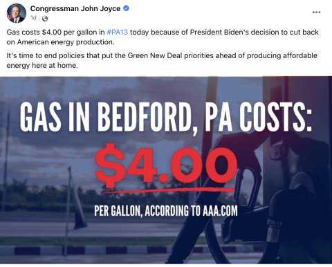 Rep. John Joyce tweet