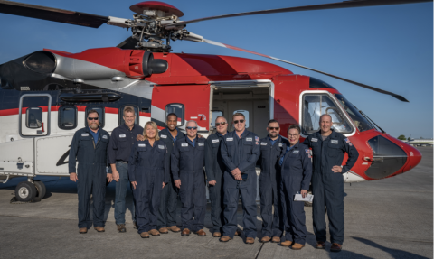 Leader Scalise and his colleagues prepare to travel to the Hess Stampede platform in the Gulf of Mexico, an 80 minute helicopter ride from New Orleans.