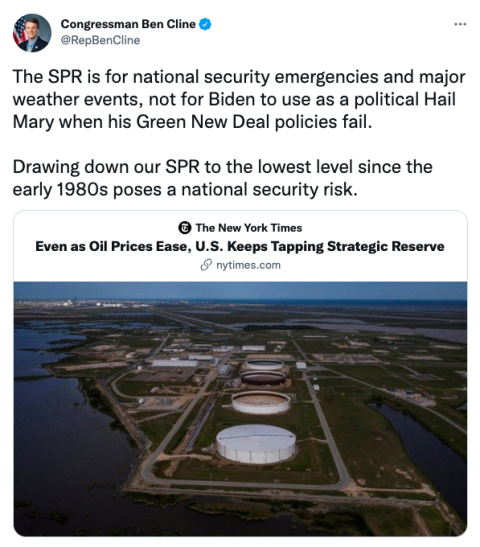 Rep. Cline Tweet